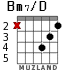 Bm7/D para guitarra - versión 2