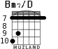 Bm7/D para guitarra - versión 4