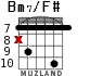 Bm7/F# para guitarra - versión 6