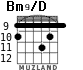 Bm9/D para guitarra - versión 3