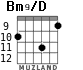 Bm9/D para guitarra - versión 1
