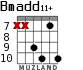 Bmadd11+ para guitarra - versión 3