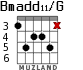 Bmadd11/G para guitarra - versión 3
