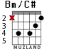 Bm/C# para guitarra